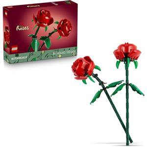 LEGO Botanicals Rose - Set da Costruire di Fiori Finti - Decorazione Floreale da Casa o da Scrivania - Gioco della Natura per Bambine, Bambini e Adolescenti da 8 Anni - Regalo di Compleanno - 40460