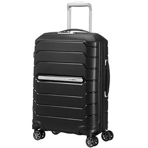 Samsonite Flux - Spinner S, Bagaglio a mano espandibile, 55 cm, 37/44 L, Nero (Black)