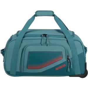 American Tourister City Racer - Borsone con Ruote 55 cm, 50 L - Bagaglio a Mano con Ampio Spazio e Scomparto Scarpe - Idrorepellente, Smart Sleeve, Resistente - Blu (Petrol)