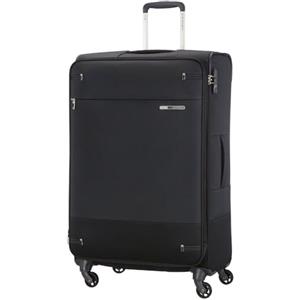 Samsonite Base Boost - Valigia morbida grande 78 cm, trolley con 4 ruote, lucchetto TSA, leggera ed espandibile, 105 L, Nero