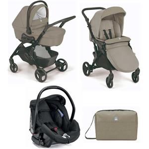 Cam - Trio Fluido Easy Con Seggiolino Auto Area 0+ Isize, Tortora
