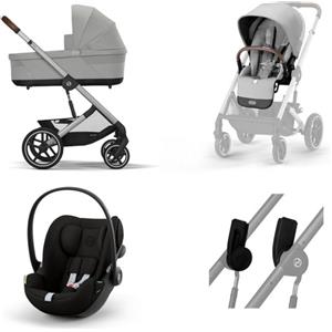 Cybex - Trio Balios S Lux con Cloud G I size, Stone Grey + Seggiolino Auto Cloud G I-Size Black