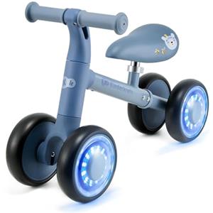 kk Kinderkraft Kinderkraft CUTIE FLASH, bicicletta educativa per bambini, senza pedali, ruote con luci a LED, design moderno, costruzione sicura, per bambini a partire da 1 anno, Blu