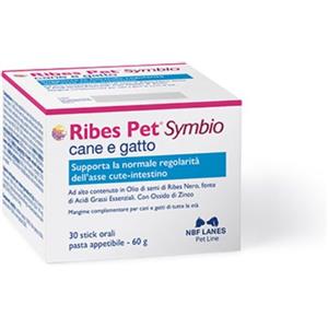 Ribes Pet Symbio Cane Gel - Mangime Complementare in 30 Bustine per Cani di Tutte le Età con Olio di Semi di Ribes Nero e Lactobacillus