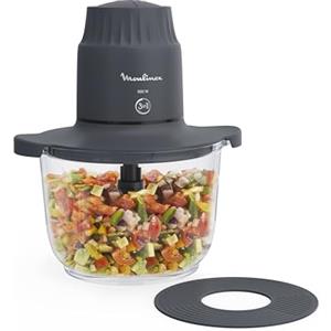 Moulinex Choppeo, Tritatutto con Recipiente in Vetro, Capacità Utile di 1 L, Vetro Borosilicato, 2 Velocità, Java Pepper, DJ602110