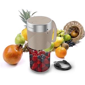 Moulinex Lightmix, Frullatore Portatile 300ml, Potente e Silenzioso, Bicchiere in Tritan Infrangibile, Lunga Autonomia e Auto Spegnimento, Colore Argilla, LM1C0A