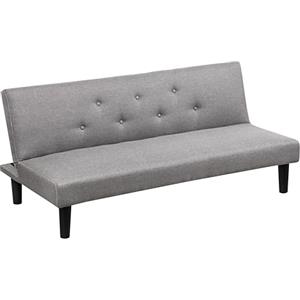 Baroni Home Divano Letto in Tessuto 3 Posti Trasformabile in Letto Imbottito, Divano Reclinabile con Gambe in Plastica da Salotto, Camera degli Ospiti, Apertura 93 cm, 167x70x77 cm, Grigio