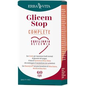 Erba Vita Glicem Stop Complete - Integratore per il Controllo della Glicemia e Metabolismo dei Carboidrati - 60 Capsule