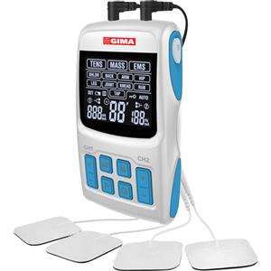 Gima-Ther Stimolatore Elettrico - 2 Canali, 36 Programmi TENS, EMS e Massaggio