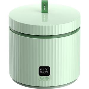 TOKIT Cuociriso PRO 1,5L Rice Cooker Mini, Risottiera Elettrica con Pulsante Touch Display per 1-3 Person Interno Antiaderente Rivestito in Ceramica Regalo Donna Uomo Coppia Alunni (Verde di Avocad)