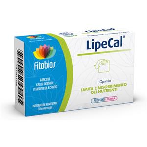 FITOBIOS LipeCal 30 Compresse - Integratore per il Controllo del Peso con Garcinia, Cassia nomame, Vitamina B6 e Cromo