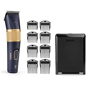 BaByliss Tagliacapelli Lithium Performance. qualità professionale, lame da 45mm, altezze di taglio da 0.6 a 28 mm, batteria al litio, dark blue/gold, E986E