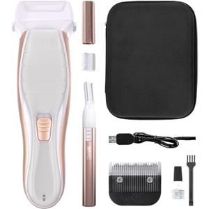 WAHL Shave & Smooth, rasoio da donna, depilatore da donna, trimmer corpo 2 in 1, modellatore sopracciglia di precisione, rasoio corpo ricaricabile, comfort e controllo