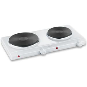 SEVERIN DK 1042 Fornello elettrico a due fuochi, Ø 18 cm x 1.500 W + Ø 15 cm x 1.000 W, Fondelli in ghisa indeformabili, Controllo in continuo della temp. con 2 termostati