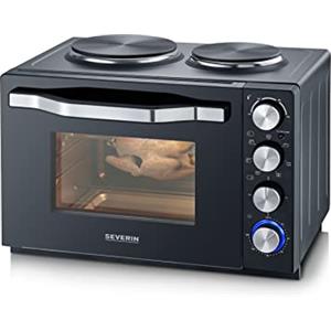 SEVERIN TO 2074, forno elettrico ventilato/mini cucina con due fornellini, capacità 30 litri, girarrosto, fino a 230°, potenza max. 2.500W