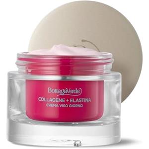 Bottega Verde - Collagene + Elastina, Crema Viso Giorno Antietà e Antirughe, 50 ml, Azione Elasticizzante, Favorisce la Produzione di Collagene e Elastina, Tutti i Tipi di Pelle