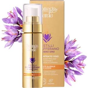 Bottega Verde - Pistilli di Zafferano, Il Siero Oro, Concentrato Viso Antietà Globale 10 Azioni, 30ml, con Ceramidi ed Iperfermentato di Zafferano, Trattamento Antirughe, Idratante e Illuminante