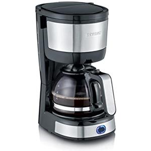 SEVERIN Macchina Caffè Americano, 0,5 Litri, 750W, Filtro Permanente Lavabile, Piastra Riscaldante, Spegnimento Automatico, 19,5 x 14,0 x 27,0 cm, Nero/Inox - KA 4808