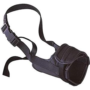 Ferplast Museruola per cani molto piccoli SAFE MINI Anti-morso, Nylon robusto, Parte anteriore aperta, Morbida imbottitura, Regolabile tramite velcro a strappo, Nero