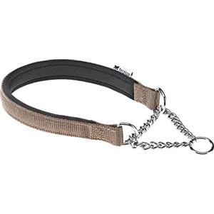 Ferplast Collare Cane Daytona, Collare per Cani Taglia Media, Collare in Nylon 50 cm, Imbottito, Semistrozzo. Collare Addestramento. Marrone