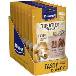 Vitakraft Treaties Minis, leccornie per cani, con patè di fegato, come premio da un pasto e l'altro, in formato convenienza, senza l'aggiunta di zuccheri e cereali (8x 48g)