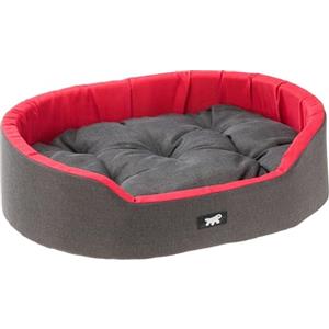 Ferplast Cuccia Cane Interno Dandy - Cuscino Rimovibile, Lavabile, Rivestimento in Cotone con Soffice imbottitura, ideale anche come Cuccia Gatto, 45 x 35 x h 13 cm, Rosso