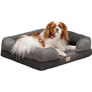 Ferplast Cuccia Cane e Gatto in Memory Foam, Cuscino Ergonomico e Ortopedico MEMOR-ONE, Sfoderabile e Lavabile in Lavatrice a 30°, 64 x 52 x h 16,5 cm, Grigio