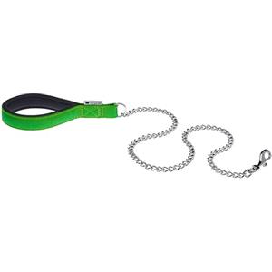 Ferplast Daytona GM Guinzaglio per Cani Extraresistente - Morbida Impugnatura Imbottita - Catena in Metallo - Design Italiano - 100 x 2,5 cm, Verde