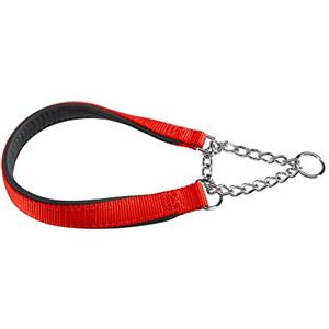 Ferplast Collare Cane Daytona, Collare per Cani Taglia Media/Grande, Collare in Nylon 55 cm, Imbottito, Semistrozzo. Collare Addestramento. Rosso