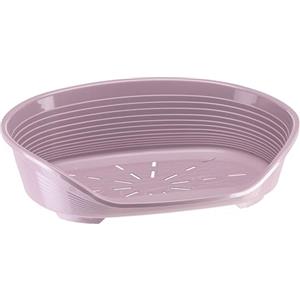 Ferplast Cuccia per Cani e Gatti Cuccia per Cani taglia media 100% plastica riciclata Lettino per Cani lavabile traspirante e antiscivolo Siesta Deluxe, 70,5 x 52 x 23,5 cm., Glicine