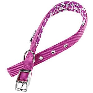 Ferplast Collare Cane Daytona Fantasy, Collare per Cani Taglia Piccola, Collare in Nylon, Imbottito, Regolabile 27-35 cm con Fibbia in Metallo, Rosa/Fantasia