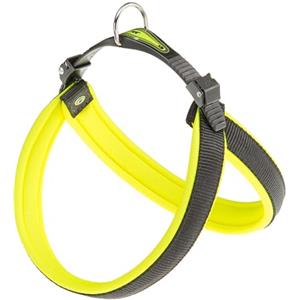 Ferplast Pettorina per Cani di Media Taglia AGILA FLUO 4 Pettorina Cani con Morbida Imbottitura, Sistema di Sgancio e Aggancio Rapido, Misura del Torace 44-52 cm. Giallo