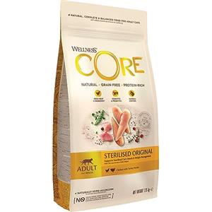Wellness CORE Original Sterilizzato 1,75 kg, Pollo/Tacchino - Crocchette Per Gatti Sterilizzati, Senza cereali, Naturale, Ipoallergenico, Ricco di Proteine, Alto Contenuto di Carne, Per un Peso Ideale