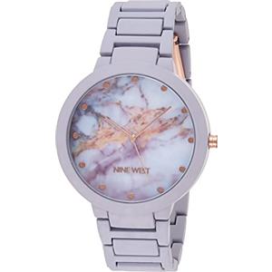 Nine West - Orologio da polso da donna, con cinturino in gomma, Viola