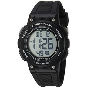 Armitron - Orologio sportivo da donna, digitale, con cronografo, cinturino in resina, 45/7086, Nero