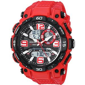 Armitron - Orologio sportivo da uomo, analogico-digitale, con cinturino in resina, Rosso