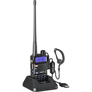 JUCJET Walkie-talkie JUCJET UV 5R, 128 Canali ricetrasmettitore professionale con ricarica USB ，FM Radio Supporta VOX，per Campeggio Escursioni (1 pezzi)