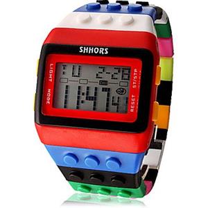 FENKOO Orologio digitale da pols neutro arcobaleno, Rosso