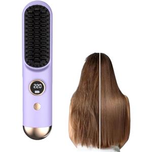 Generico Spazzola Stira Capelli da Viaggio | Anti Scottatura Ricaricabile 9 Livelli,Spazzola Termica Stilizzante per Capelli | per Viaggi Vacanze e Utilizzo Quotidiano