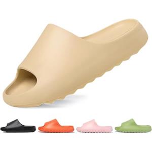 Jesindr Ciabatte Uomo Donna Estive da Casa Pantofole Cozy Slides Foam Slide Sliders Piscina Scarpe Slippers Gomma Mare Sandali, Beige, 40 EU