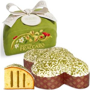 Pasticceria Fraccaro 1932 Colomba Pasquale Artigianale Farcita con Crema al Pistacchio, 750gr- Pasticceria Fraccaro 1932, Glassata con Cioccolato e Granella di Pistacchio, Lievitazione Naturale con Lievito Madre, Linea Incarto