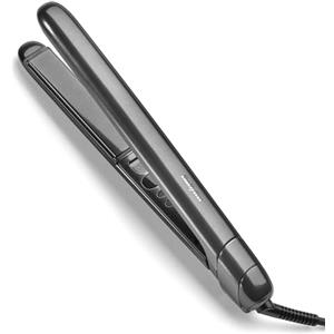 BaByliss Titanium Shine Piastra Capelli - NUOVO 2025, Tecnologia in Titanio-Ceramica a Scorrimento Morbido, 5 Impostazioni di Calore 150-230°C, Uso Internazionale, Argento, ST620E