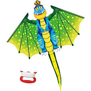 YongnKids Enorme aquilone di dinosauri per bambini Bambini Adulti Facile da pilotare Giochi da spiaggia all'aperto, Borsa regalo con manico e cordino per aquiloni - Facile da montare e trasportare