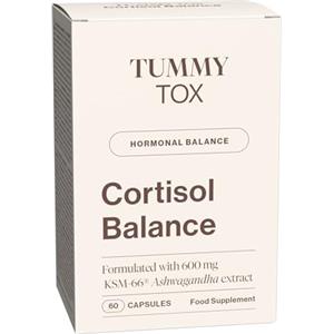 Tummy Tox Cortisol Balance - 600 mg Ashwagandha KSM-66, Rodiola Rosea con Magnesio, Vitamina B6 e Vitamina B5-60 capsule, Tummy Tox