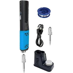 YUMILI Set di Saldatori senza Fili, Kit Saldatore Cordless a Batteria 1500 mAh, Saldatore USB, 200~450 ℃, Supporto per Saldatore, Filo di Saldatura, Pasta Saldante per Riparazioni, Pirografia e Incisione