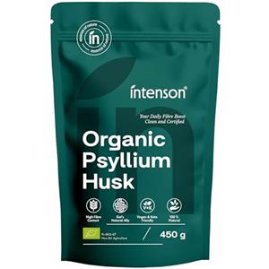 Intenson Psillio Bio, 450 g, Biologico Certificato UE, Ricco di Fibre, 100% Naturale, Vegano, Compatibile con la Dieta Keto, Senza Glutine, Senza Additivi