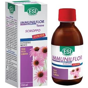 ESI - Immuniflor Tosse Junior, Sciroppo Balsamico con Propoli, Idrata la Gola e Contrasta la Formazione di Muco, Calma l'Irritazione, Ideale per Bambini, Senza Glutine, 150 ml (Confezione da 2)