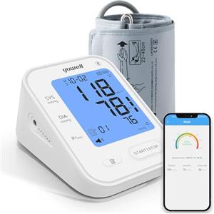yuwell Smart Misuratore di Pressione Arteriosa da Braccio con Bluetooth, Sfigmomanometro per l'Uso Domestico | Bracciale Grande, Batteria Ricaricabile, App for iOS & Android (YE650AR)
