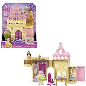 Mattel Disney Princess - Set Componibili Il Castello di Belle, playset trasportabile con bambola Belle, 4 amici e tanti accessori, giocattolo per bambini, 3+ anni, HPL52
