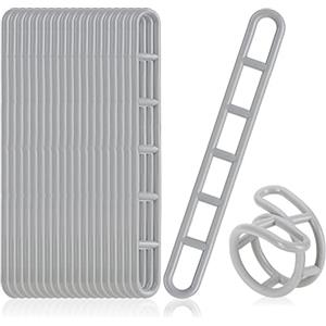 COM-FOUR® 20x elementi di tiraggio in plastica - scala per tenda da sole per tende da sole, baldacchini, teloni - da sole a parete ripida - Morsetto per tenda a 6 fori (20 pezzi - grigio)